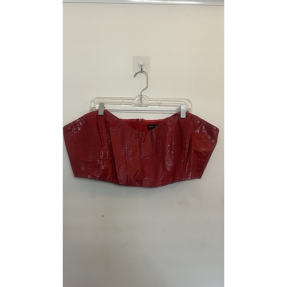 Sexy Going Out Finesse Red Crocodile Bustier Y2K Corset Top Plus Size 3X